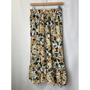 Grawell Womens Maxi Skirt Size XL Fall Floral Prairie Cottagecore Ruffle Church